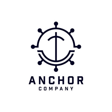 Anchor Logo Design, Marine Retro Emblems
