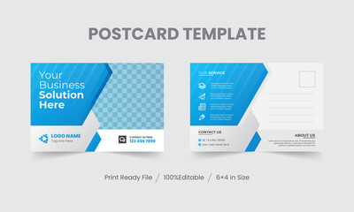 Corporate business postcard template or EDDM postcard design layout, Business postcard