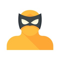 Yellow superhero icon flat isolated vector