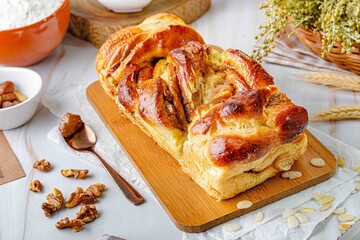 Pão caseiro recheado - babka