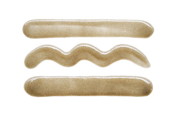 Light gray texture of cosmetic product, body scrub isolated on white background