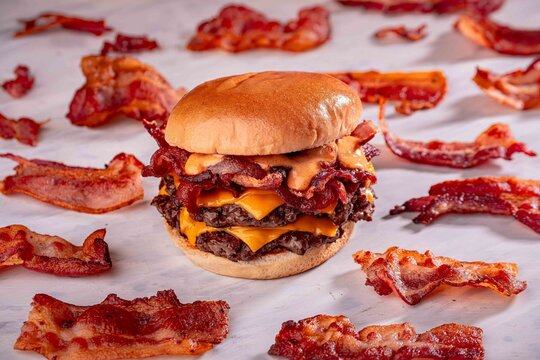 Hamburguer duplo smash com bacon
