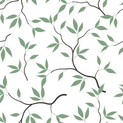 seamless pattern of branches and leaves