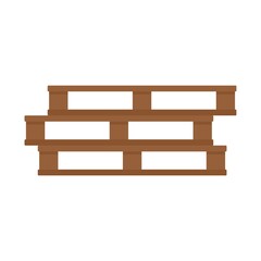 Wood pallet stack icon flat isolated vector
