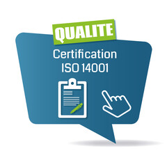 Logo certification ISO 14001. - obrazy, fototapety, plakaty