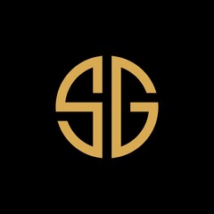 Monogram Initial SG circle logo design inspiration