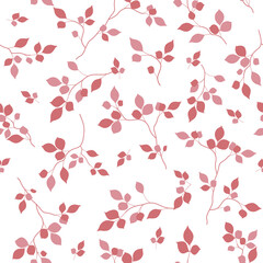 seamless pattern of branches and leaves