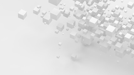 minimal abstract background pattern from cubes white floor 3d render