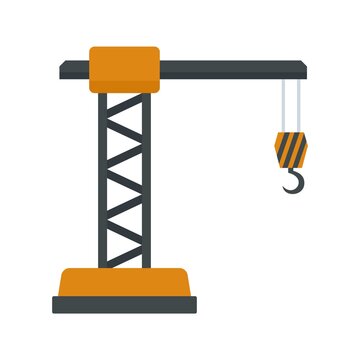 Crane icon flat isolated vector