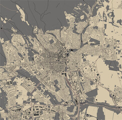 map of the city of Wiesbaden, Germany