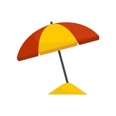 Beach umbrella icon flat isolated vector