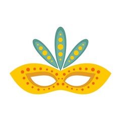 Carnival mask icon flat isolated vector