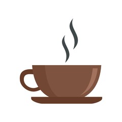 Hot coffee cup icon flat isolated vector