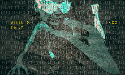 Beautiful sexy fitness girl. Digital detox concept.