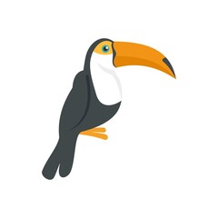 Toucan bird icon flat isolated vector