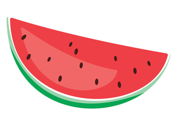 slice of watermelon isolated on white background vector illustration