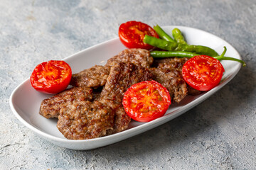 Traditional Turkish food; Turkish meatballs, Turkish name; Akcaabat kofte)