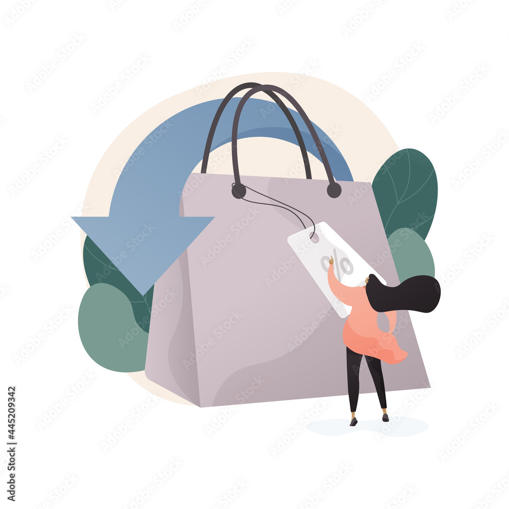 Sticker Retail markdown abstract concept vector illustration.