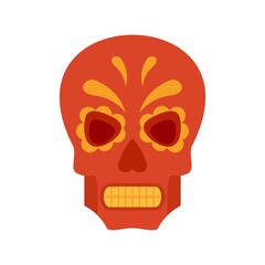 Halloween mexican skull icon flat isolated vector