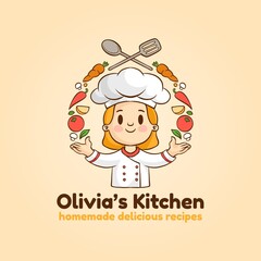 Detailed Woman Chef Logo