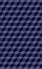 Abstract geometric seamless pattern with blue cube background. 3d, Banners design, and web, internet ads. Vector blocks backgrounds.