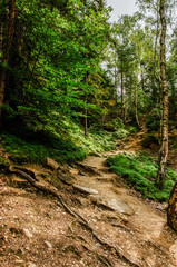 colorful rocks next to the yellow and purple lake