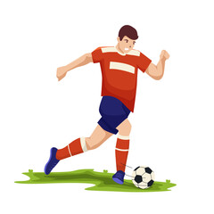Fototapeta na wymiar UEFA 4 characterFootball players. Soccer sportsmen, people playing with a ball. Athlete goal and kick, isolated sports action and workout vector illustration