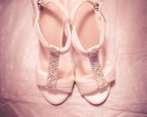 beautiful white wedding diamond bridal shoes 