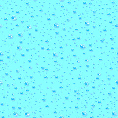 Water drops seamless pattern on a blue background.