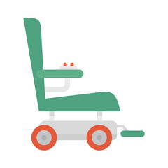 Wheelchair icon flat isolated vector
