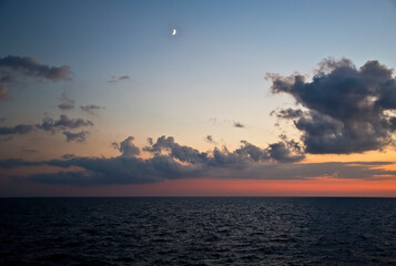 Sunset over the sea.