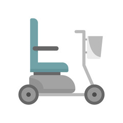 Electric wheelchair icon flat isolated vector