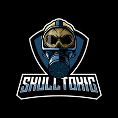 Skull Toxic mascot logo illustration