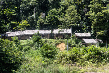 Fototapeta premium Batek natives traditional home. Batek are the indigenous people in Taman Negara National Park.