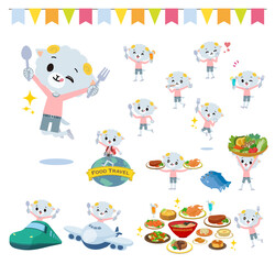 Fototapeta premium 食のイベントに関するひつじの男の子のセット