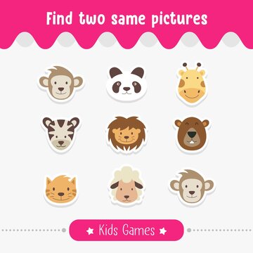 Find Two Same Pictures Game Preschool Children_5