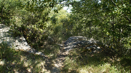 Rocce lungo il sentiero 390bis da Villa di Parchiule a Poggio dell'Appione in Italia