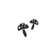 Mushroom icon. death cup mushroom illustration. fungus. toadstool.
