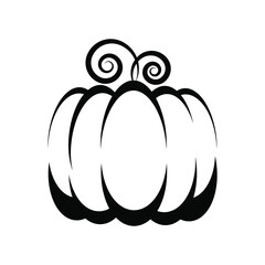 Silhouette of a pumpkin on a white background