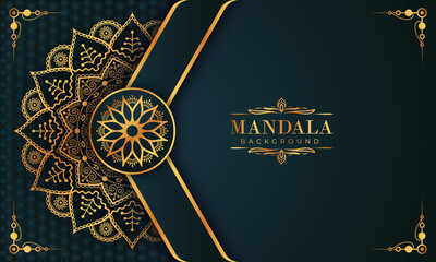 Luxury mandala background with golden arabesque pattern Arabic Islamic east style. Decorative mandala for print, poster, cover, brochure, flyer, banner, and your desired ideas. Mandala for Henna.