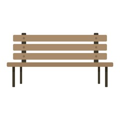 Square bench icon flat isolated vector