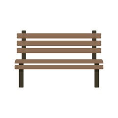 Wood bench icon flat isolated vector