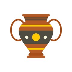 Egypt vase icon flat isolated vector