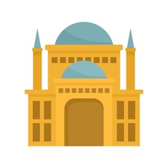 Egypt castle icon flat isolated vector