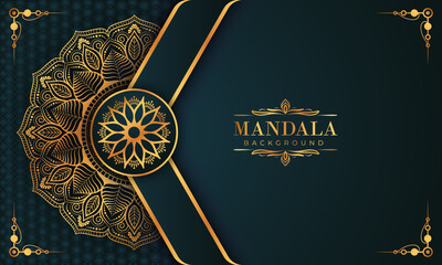 Luxury mandala background with golden arabesque pattern Arabic Islamic east style. Decorative mandala for print, poster, cover, brochure, flyer, banner, and your desired ideas. Mandala for Henna.