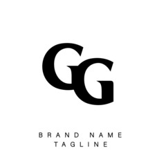 Alphabet letters Initials Monogram logo GG Alphabet Letters GG minimalist logo design in a simple yet elegant font, Unique modern creative minimal circular shaped fashion brands
