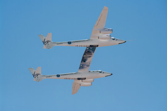 Edwards AFB, CA/USA - October 17 - White Knight Two (developed By Scaled Composites)  Shown During A Flyover.