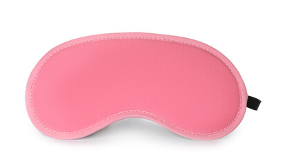 Pink sleep eye mask isolated on white