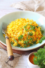 Spicy rice with carrots
