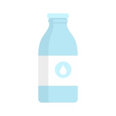 Milk glass bottle icon flat isolated vector